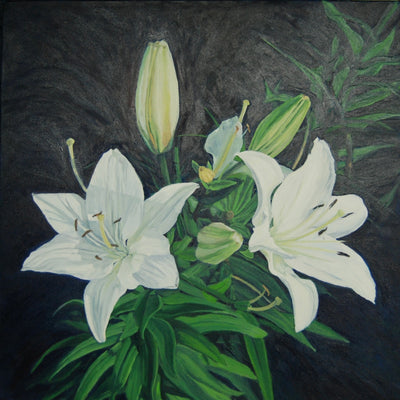 White Lilies in Strong September Sun